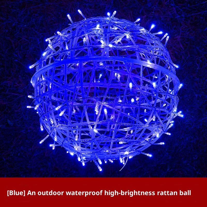 LED Woven Ball Hanging Lantern — Outdoor Tree & Garden Light